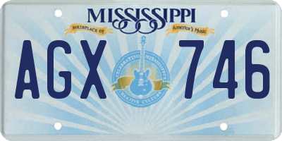 MS license plate AGX746