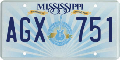 MS license plate AGX751
