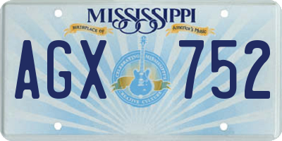 MS license plate AGX752