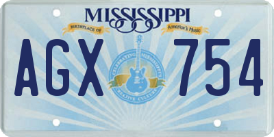 MS license plate AGX754