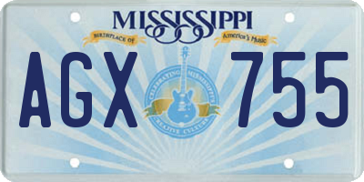 MS license plate AGX755