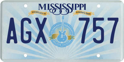 MS license plate AGX757