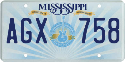 MS license plate AGX758