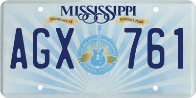 MS license plate AGX761