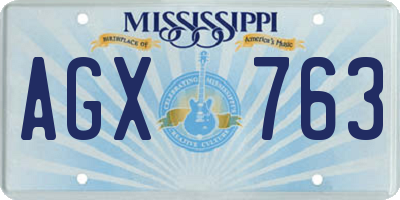 MS license plate AGX763