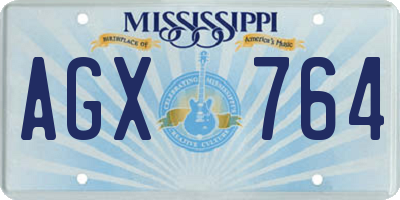 MS license plate AGX764