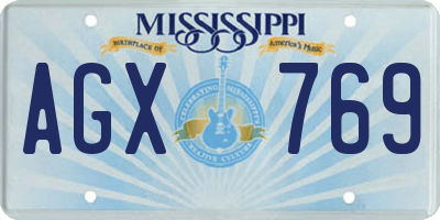 MS license plate AGX769