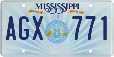 MS license plate AGX771