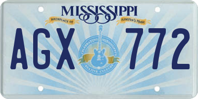 MS license plate AGX772