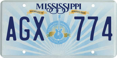 MS license plate AGX774