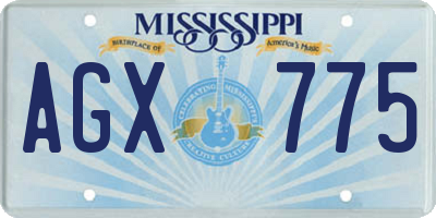 MS license plate AGX775