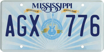 MS license plate AGX776