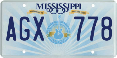 MS license plate AGX778