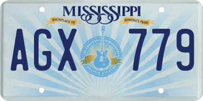 MS license plate AGX779