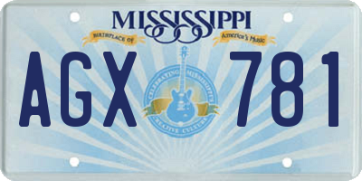 MS license plate AGX781