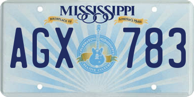 MS license plate AGX783