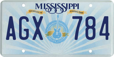 MS license plate AGX784