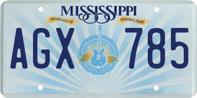 MS license plate AGX785