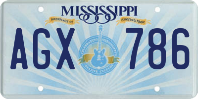 MS license plate AGX786