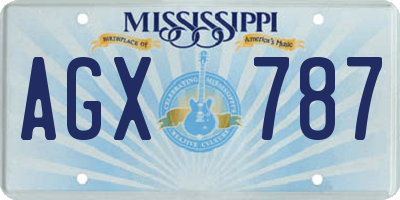 MS license plate AGX787