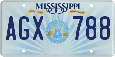 MS license plate AGX788