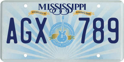 MS license plate AGX789