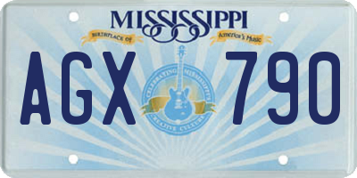 MS license plate AGX790