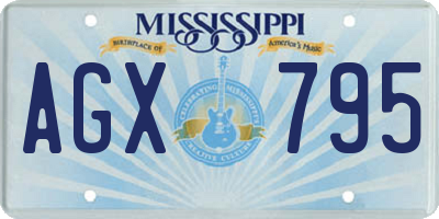 MS license plate AGX795