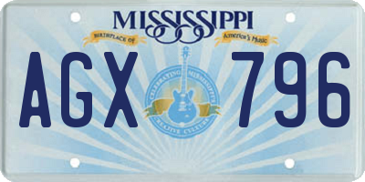 MS license plate AGX796