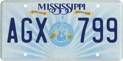 MS license plate AGX799