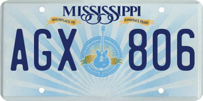 MS license plate AGX806