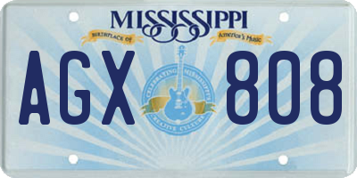 MS license plate AGX808