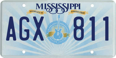 MS license plate AGX811