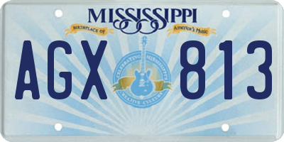 MS license plate AGX813