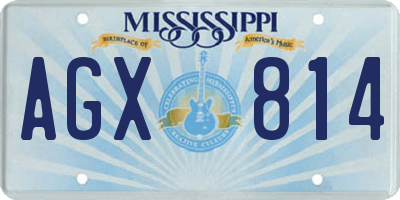 MS license plate AGX814