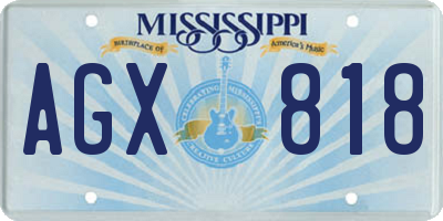 MS license plate AGX818