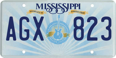 MS license plate AGX823