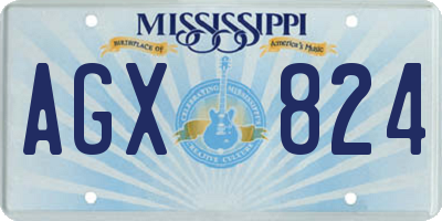 MS license plate AGX824
