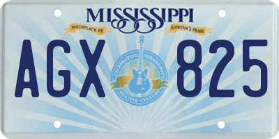 MS license plate AGX825