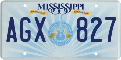 MS license plate AGX827