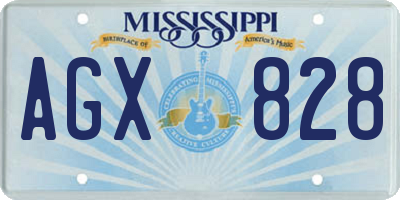 MS license plate AGX828