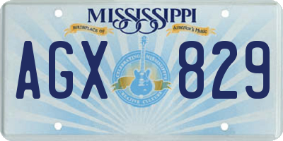 MS license plate AGX829