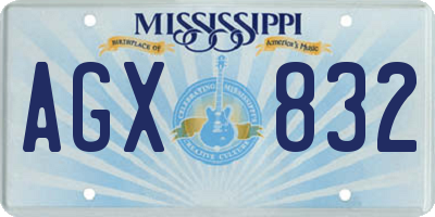 MS license plate AGX832