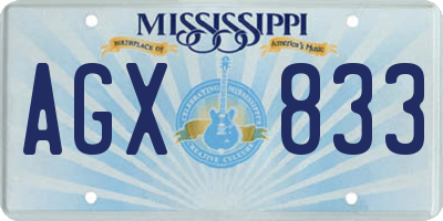 MS license plate AGX833