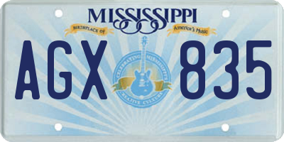 MS license plate AGX835