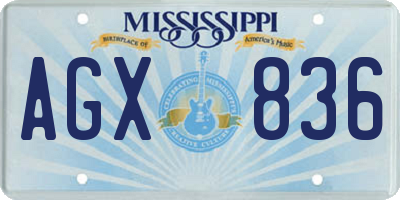 MS license plate AGX836