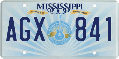 MS license plate AGX841