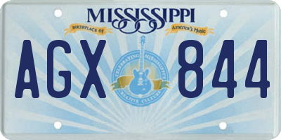 MS license plate AGX844
