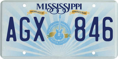 MS license plate AGX846