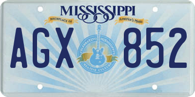MS license plate AGX852